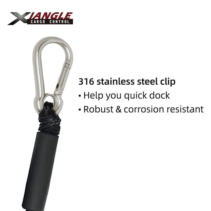 Boat Bungee Dock Line Mooring Rope For Boats Snubber, With Stainless Steel Clip