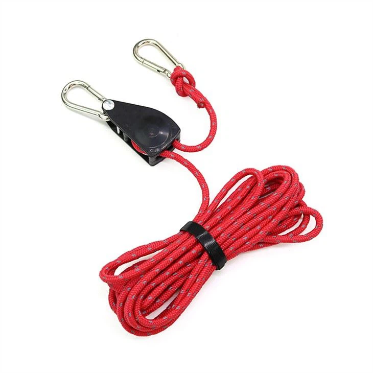 1/4'' Carabiner Hook Cargo Adjustable Reflective Rope Ratchet Keeper Tie Down Hanger