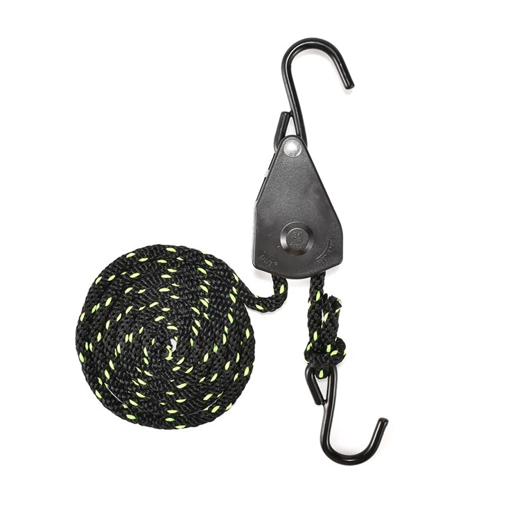 2pk Adjustable 3/8 Inch Rope Light Ratchet Hanger Strap Set