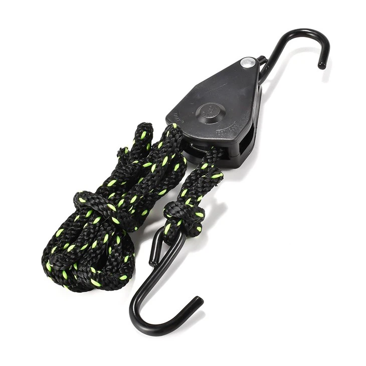 2pk Adjustable 3/8 Inch Rope Light Ratchet Hanger Strap Set