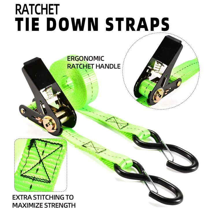 Wholesale Heavy-duty E-coated Ratchet Strap 2pk Package